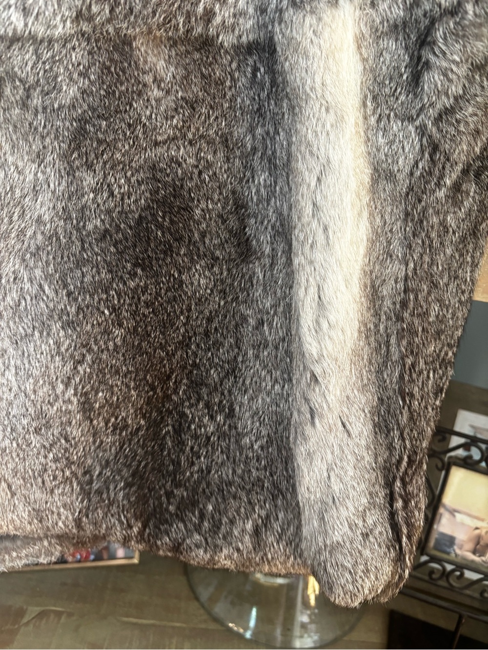 Michael Michael Kors Genuine Rabbit Fur Vest – Silver Grey & Sand Blend – Small - Picture 10 of 10